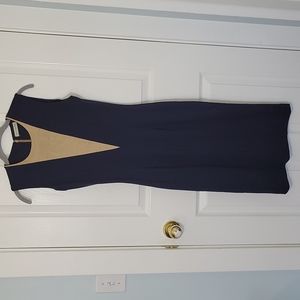 Alex Kramer Sleeveless Faux Leather Detail Dress